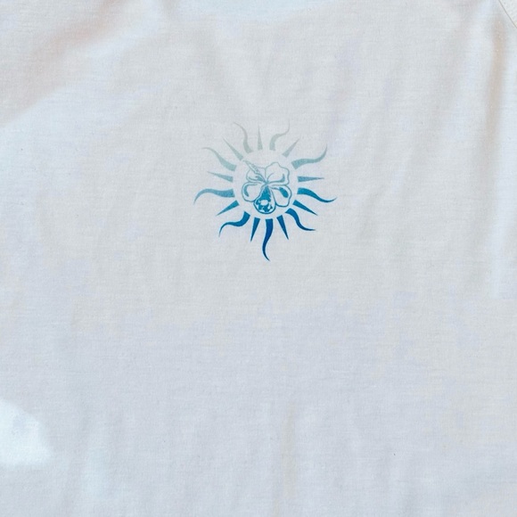 #91 SALT LIFE ~ Women’s White Tank Top with Signature Blue Sun Graphic Design - Picture 5 of 10